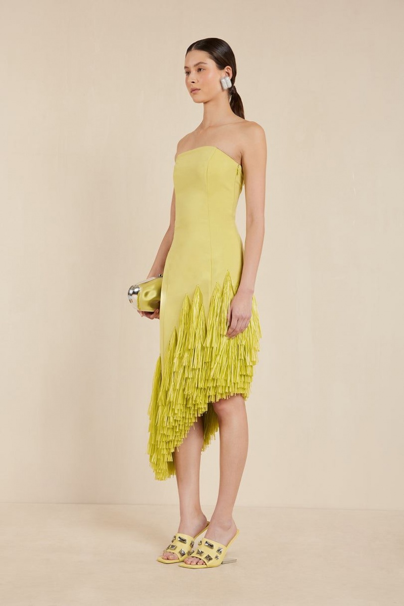 Cult Gaia Libby Gown Dress Lemon | NZ 965407J