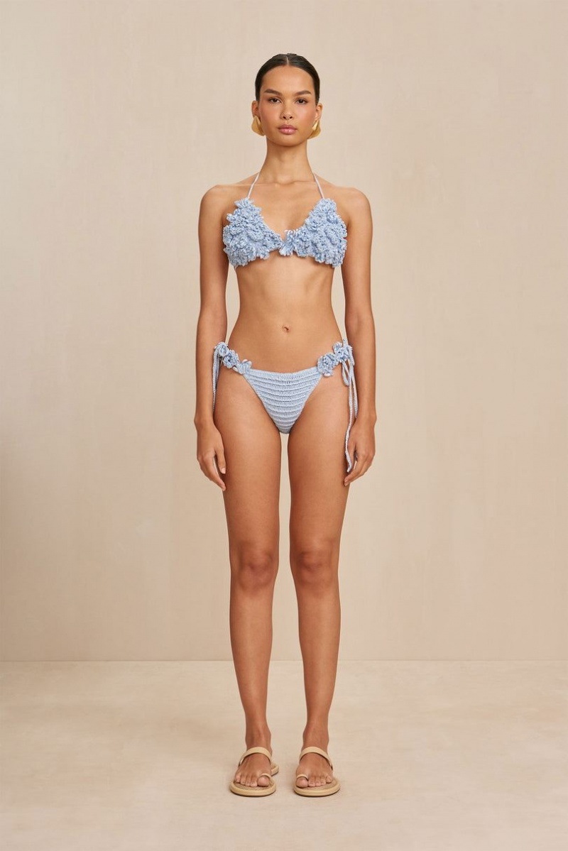 Cult Gaia Pola Crochet Bikini Bottom Blue | NZ 238095P