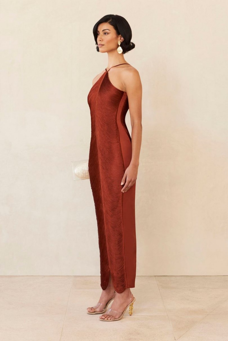 Cult Gaia Renata Gown Dress Burgundy | NZ 745962H