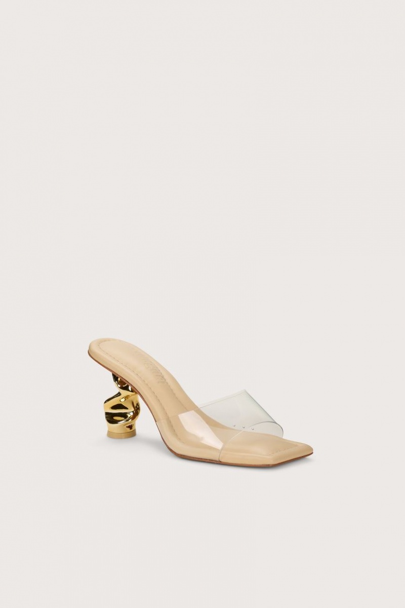 Cult Gaia Scrunch Sandals Beige | NZ 245687A