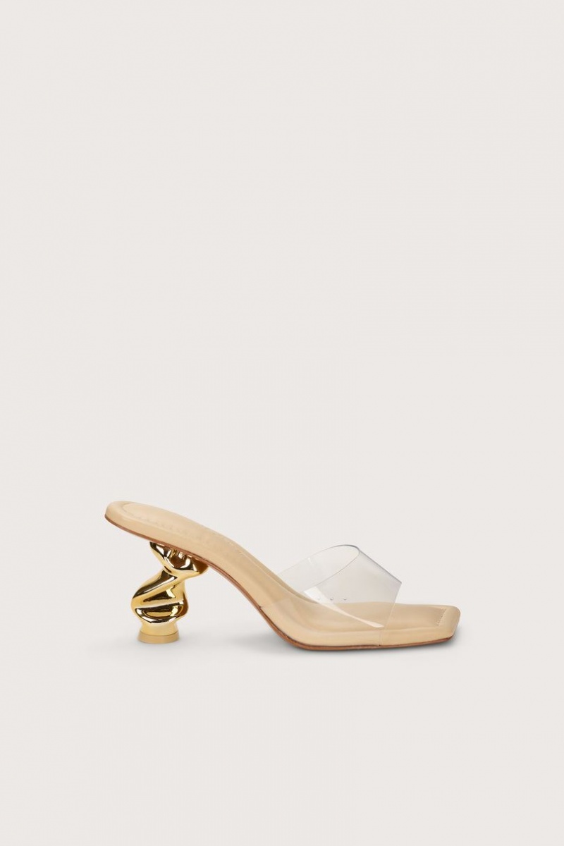 Cult Gaia Scrunch Sandals Beige | NZ 245687A