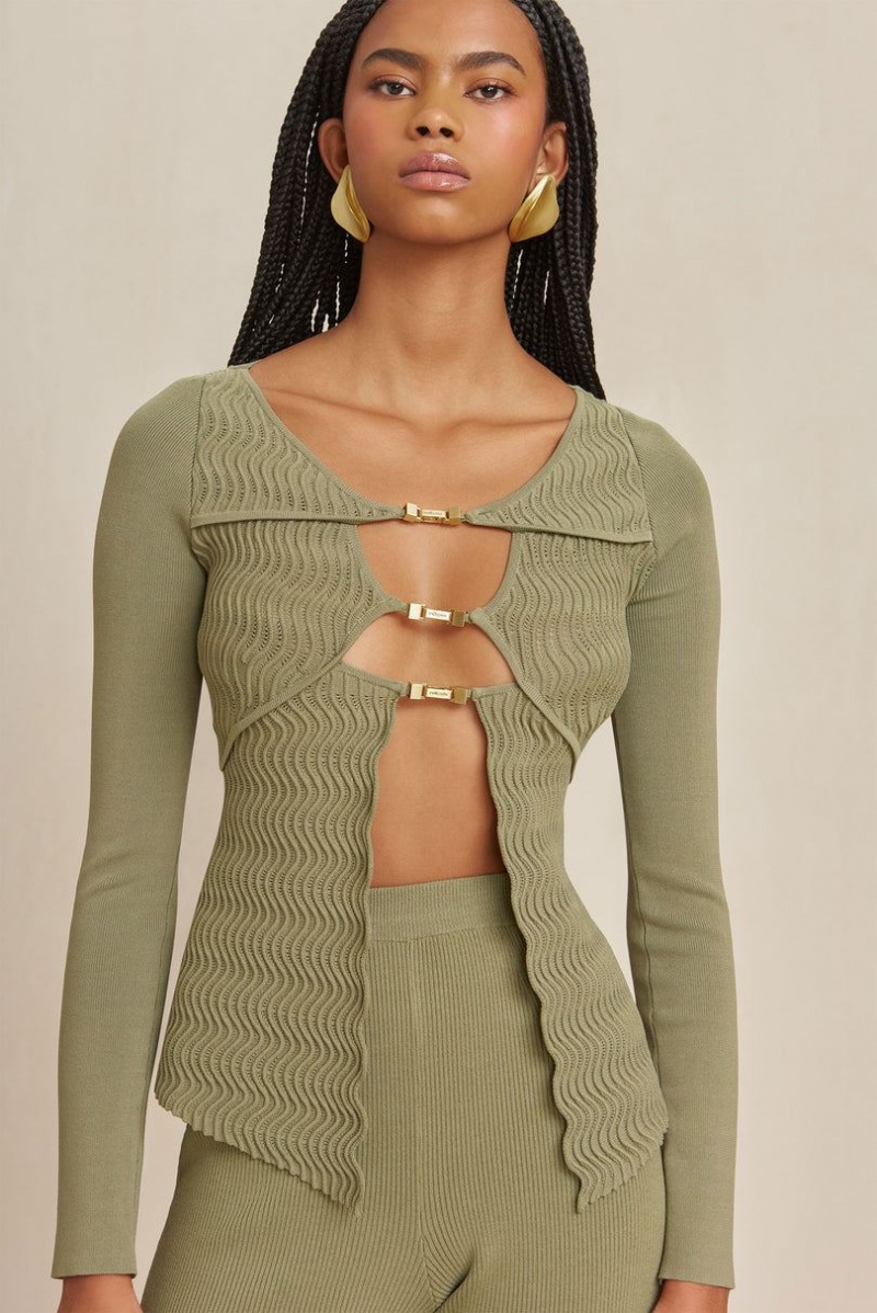 Cult Gaia Troi Knit Top Green | NZ 340697G